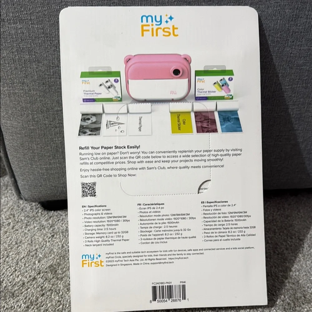 myFirst Camera Insta 2 Pink Instant Print Camera-NIB